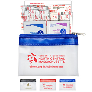 “SAFETY-ON-THE-GO-3" 10 Piece First Aid Kit in Colorful Zipper Vinyl Pouch